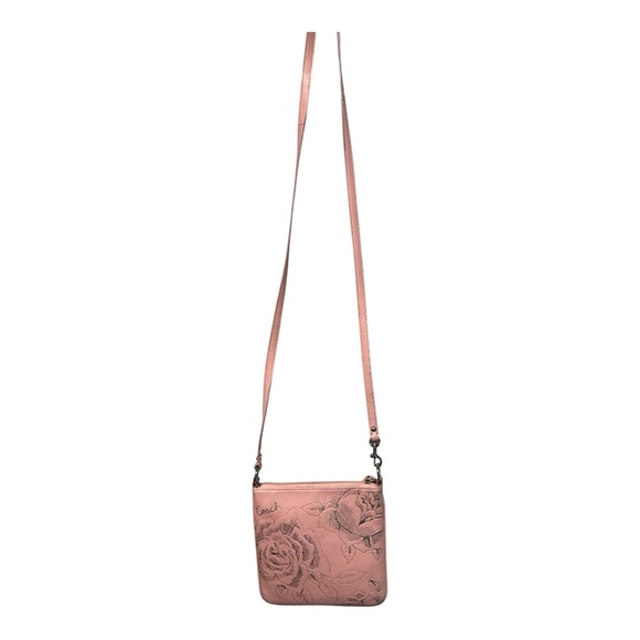 Coach - EC - Jewel Flower Rose Leather Crossbody Bag in Pink - Picture 1 of 8